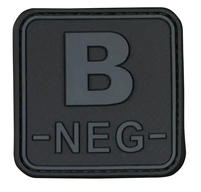 3D Blutgruppenpatch 50x50 Grau/Schwarz B neg - | Günstig