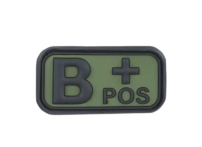 3D Blutgruppenpatch Oliv/Schwarz B pos + | Preiswert